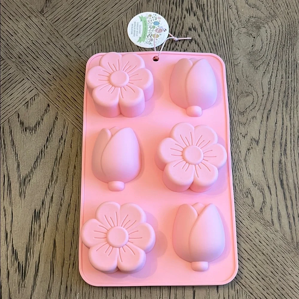 Pink Flower Silicone Mold Spring Easter Craft Bakeware Chocolate Ice Cube